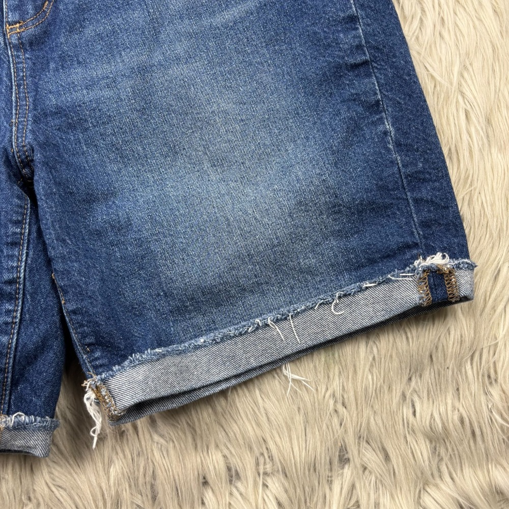 LOFT Women's 12 Medium Wash Cuffed Denim Midi Bermuda Shorts Jorts - Picture 3 of 7